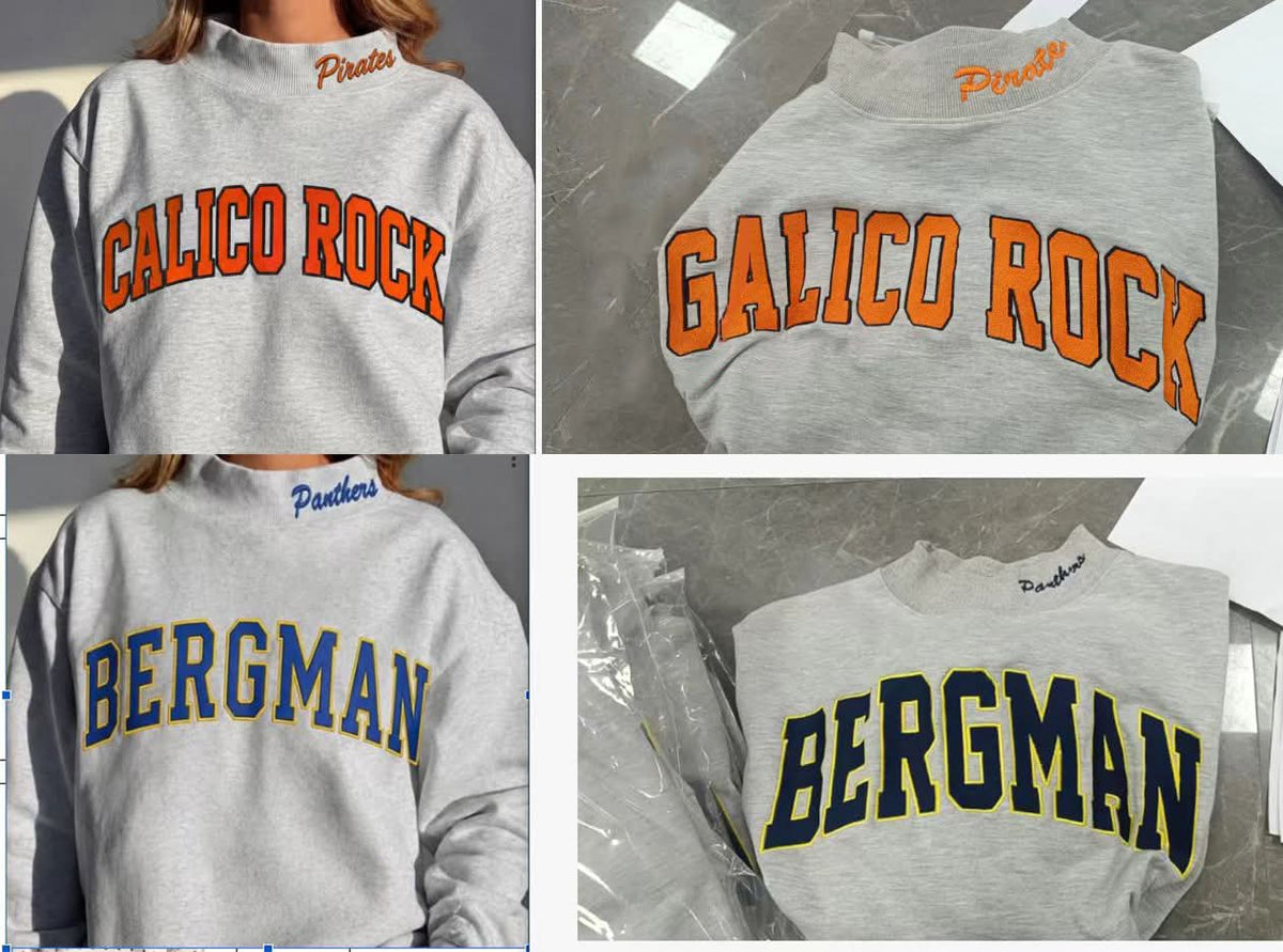 Custom Embroidered Sequin Patch Crewneck