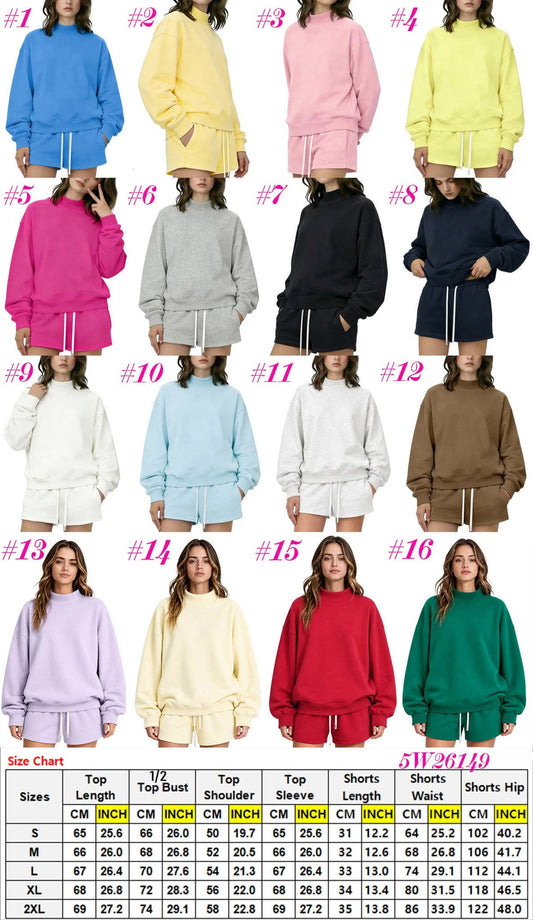 Cozy Mock Neck Pullover and Shorts