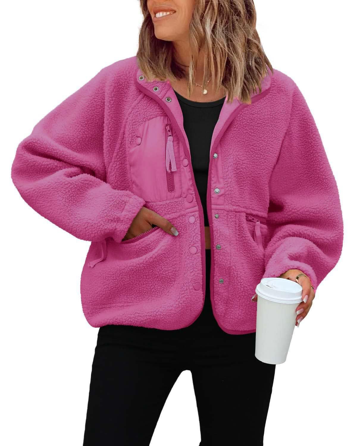 Fleece Button Down Sherpa Jacket
