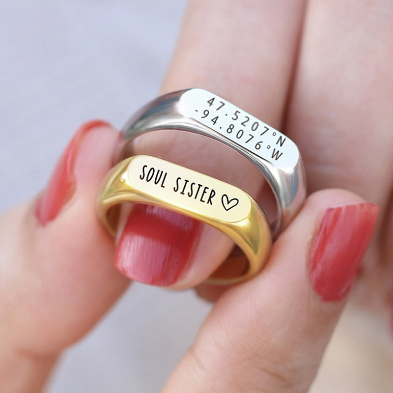 PREORDER: Signature Engraved Stainless Ring