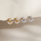 Gilded Petal Crystal Jacket Earrings
