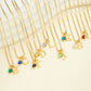PREORDER: Initial Necklace with Birthstone Accents