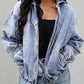 Washed Denim Style Hooded Jacket