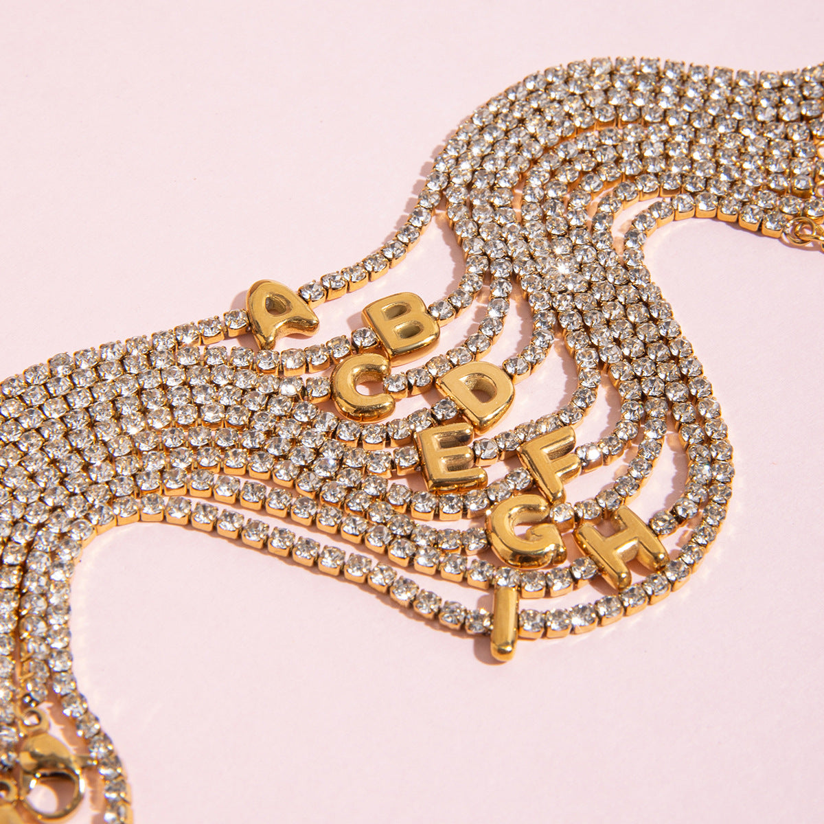 Preorder: Gemstone Bubble Letter Initial Bracelet