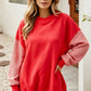 Preorder: Cozy Contrast Gingham Sleeve Pullover