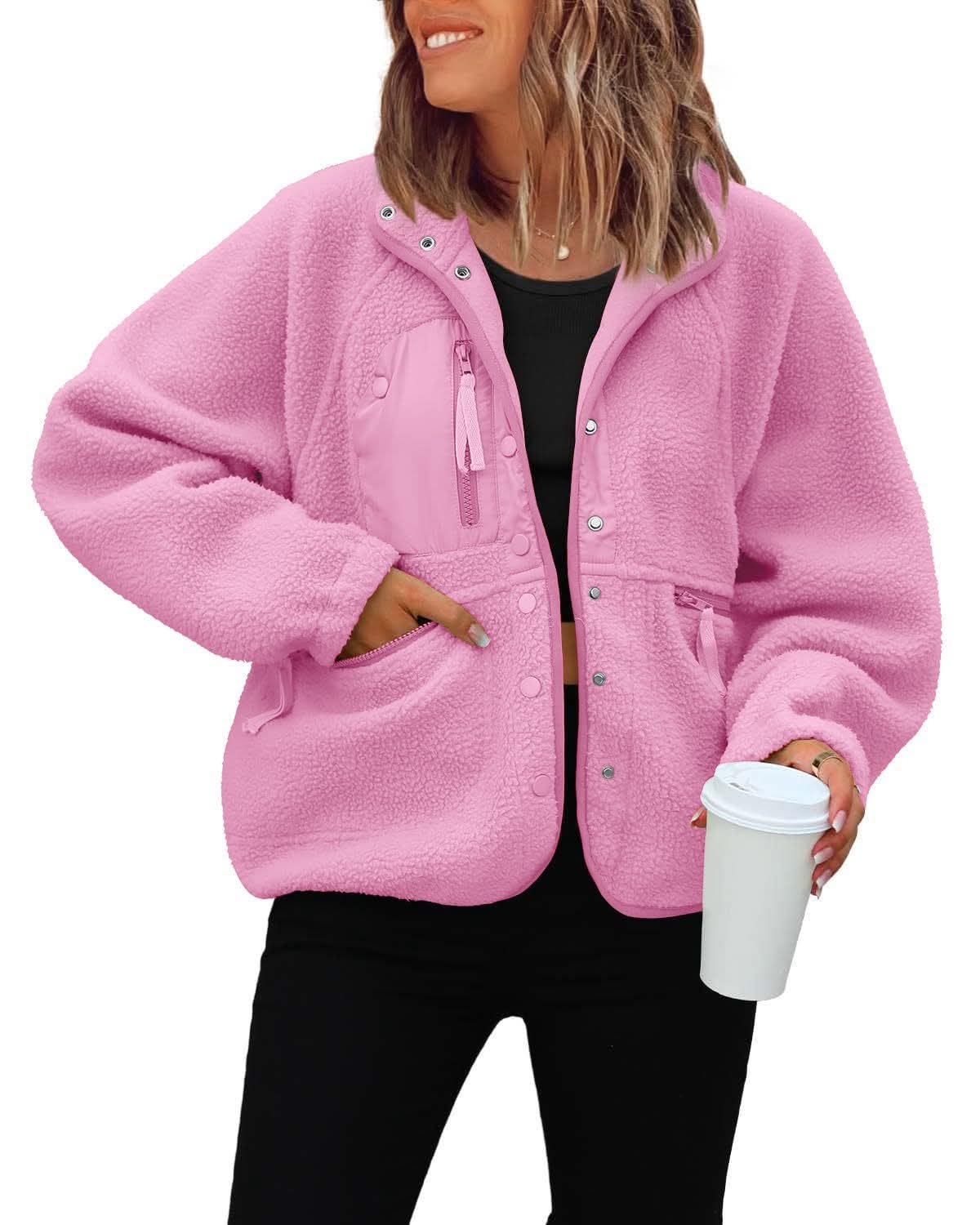 Fleece Button Down Sherpa Jacket