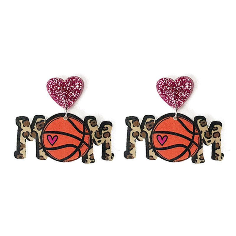 *Sports Mom Acrylic Earrings*
