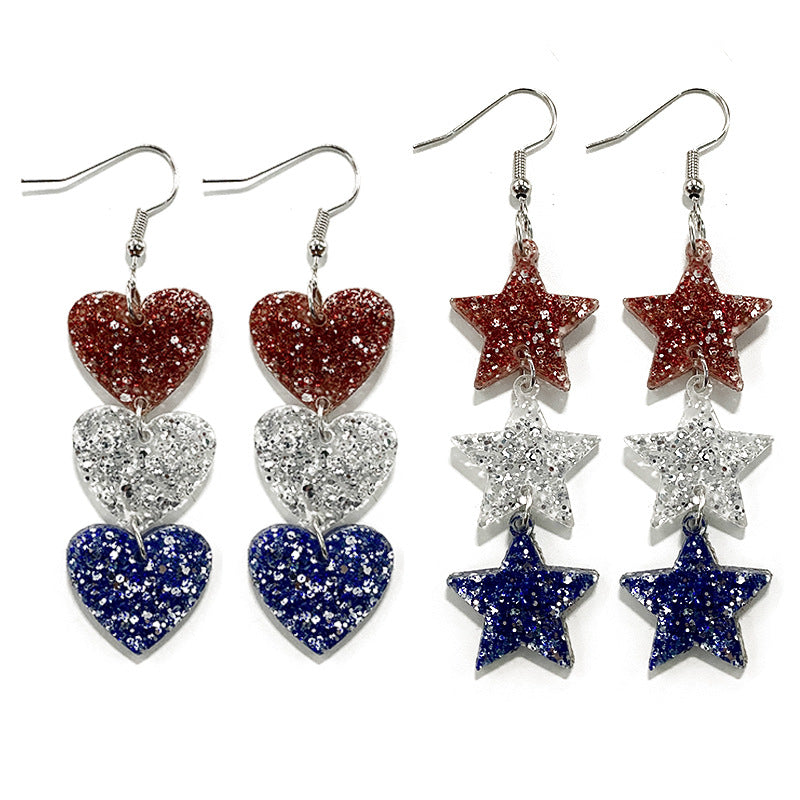 *RTS* Patriotic Stars and Hearts Dangles