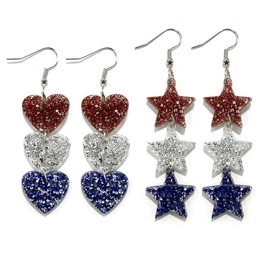 *RTS* Patriotic Stars and Hearts Dangles