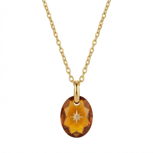 Golden Birthstone Drop Necklace