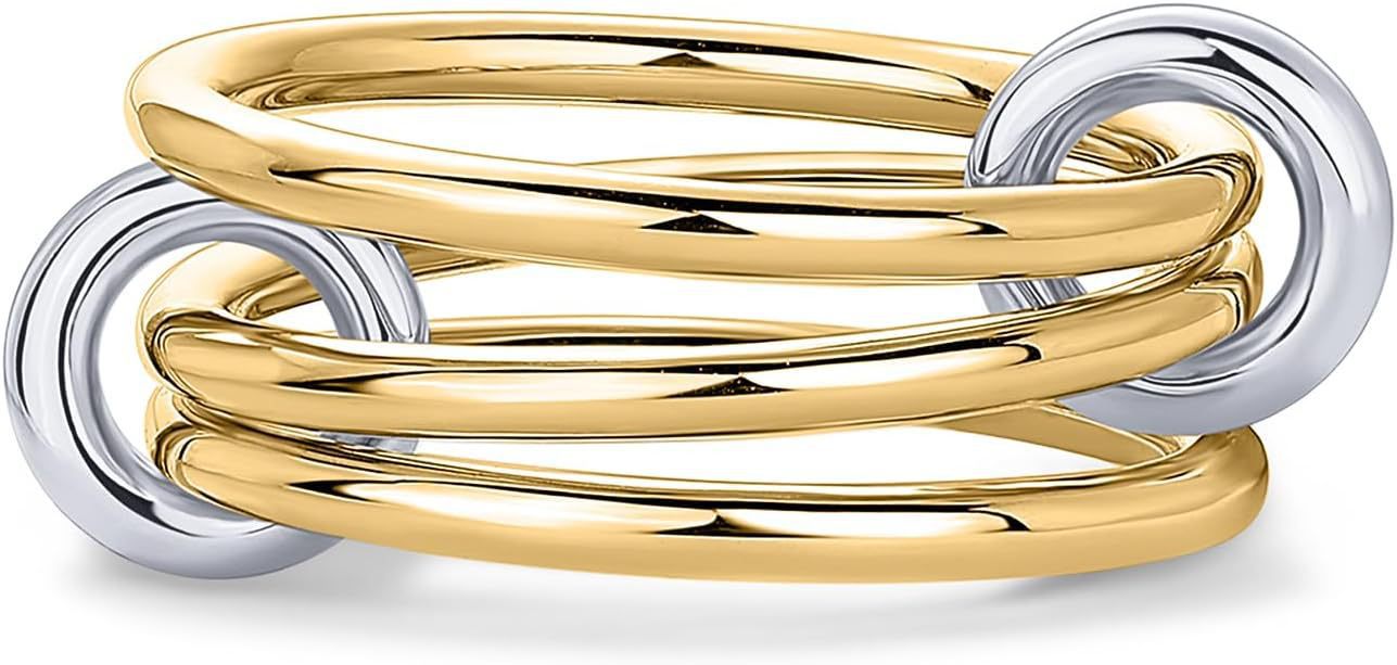 Preorder: Mixed Metal Pavé Link Rings
