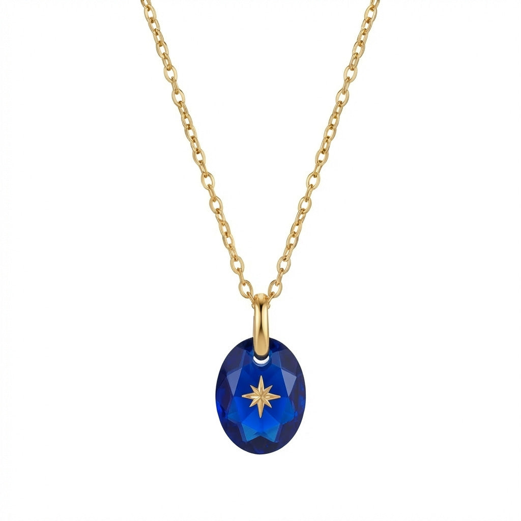 Golden Birthstone Drop Necklace