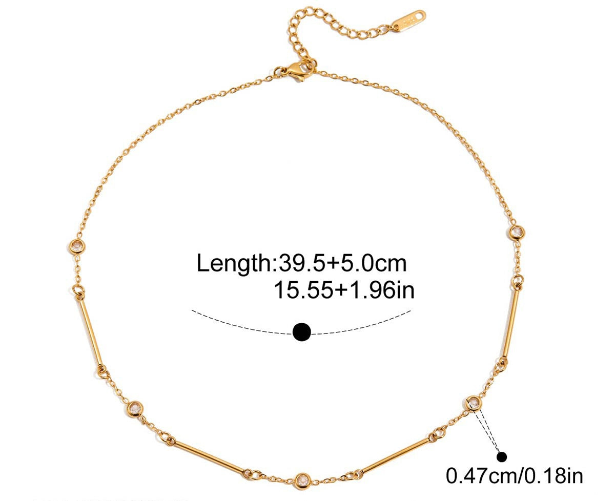 Preorder: Triple Layer Bar and Bezel Necklace Set
