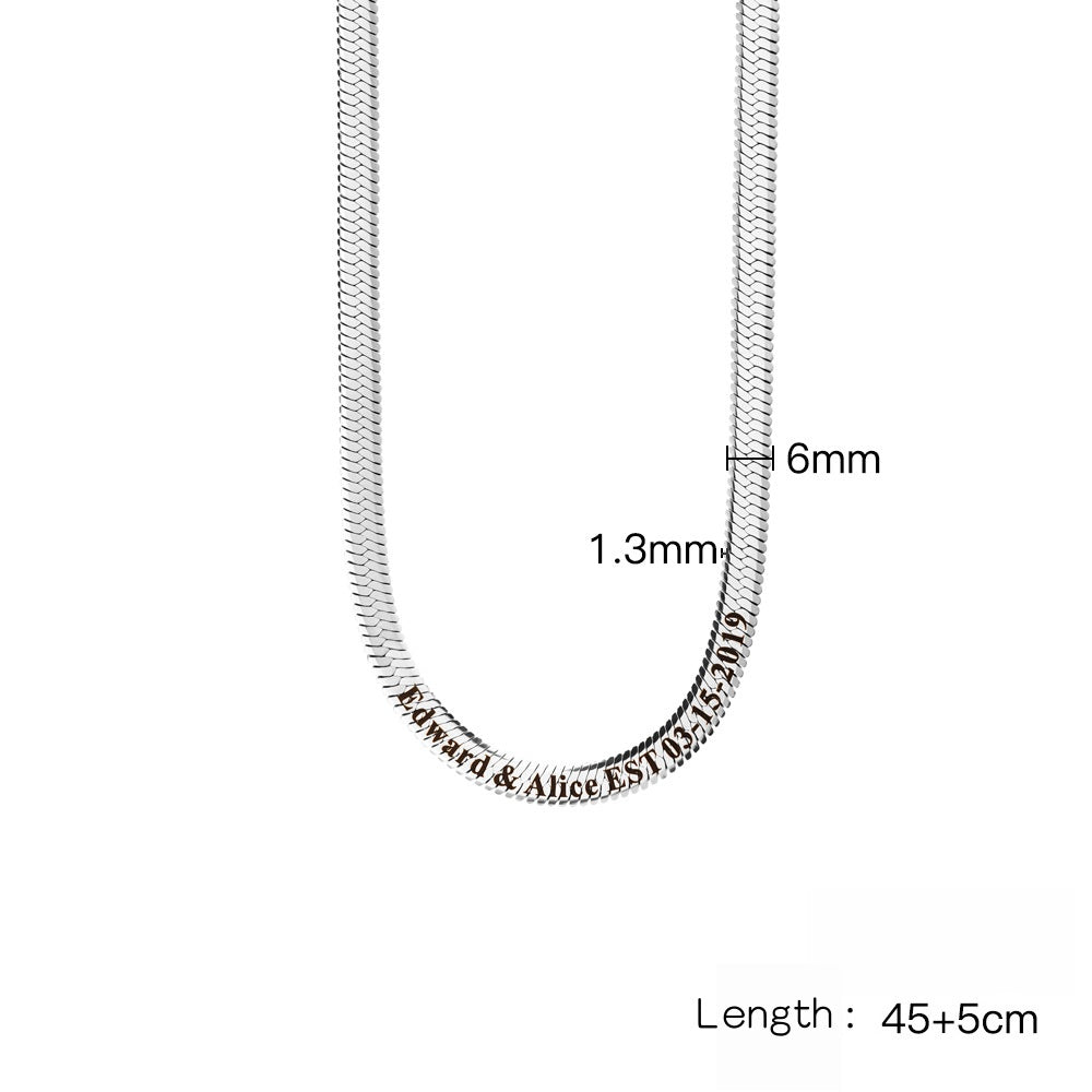 Preorder: Engraved Snake Chain Necklace