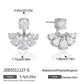 Gilded Petal Crystal Jacket Earrings
