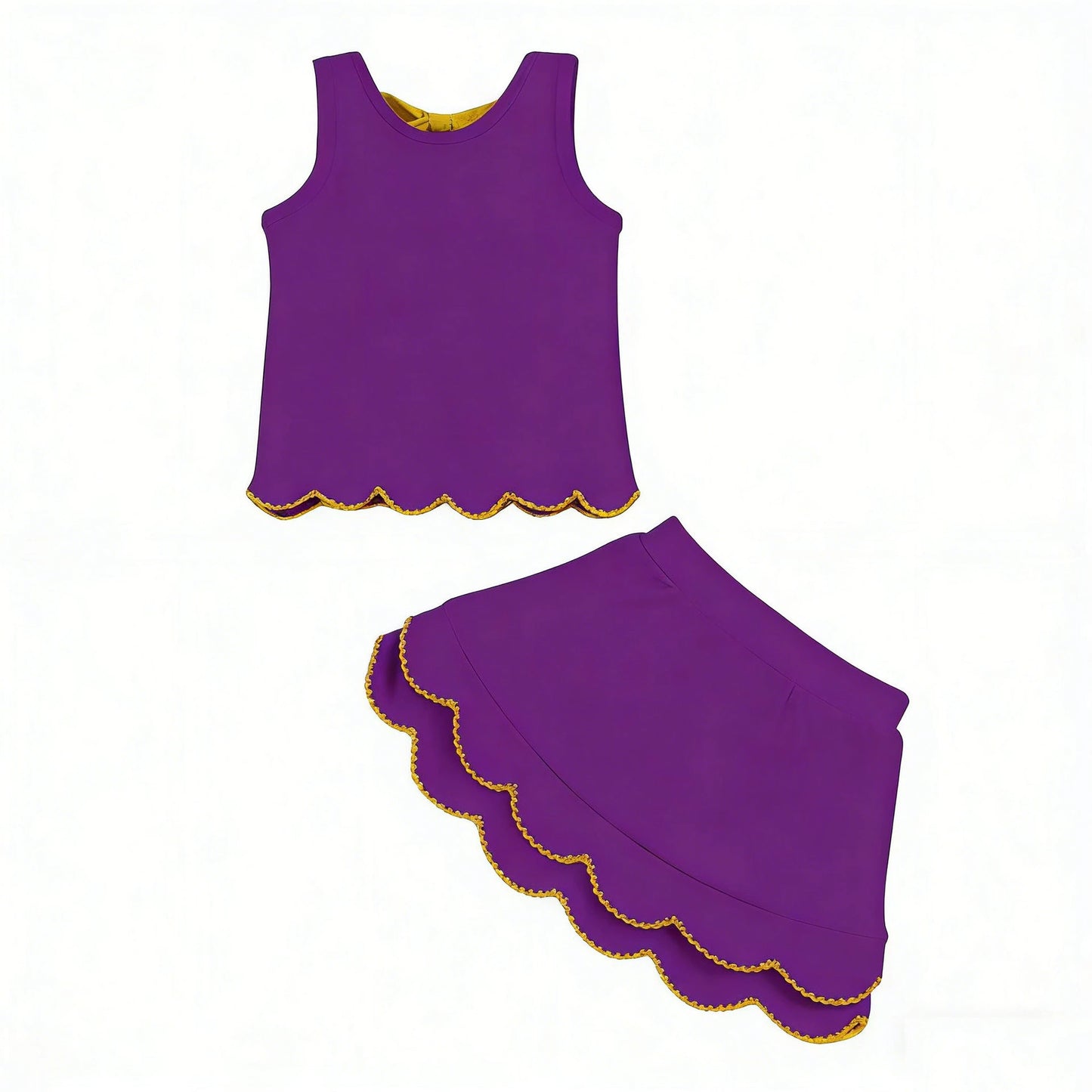 Girls Scallop Edge Activewear Set