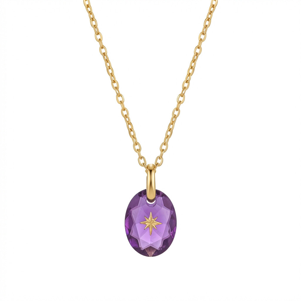 Golden Birthstone Drop Necklace