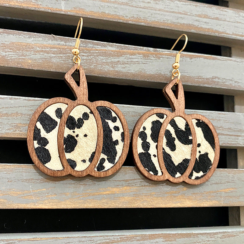 Animal Print Pumpkin Earrings