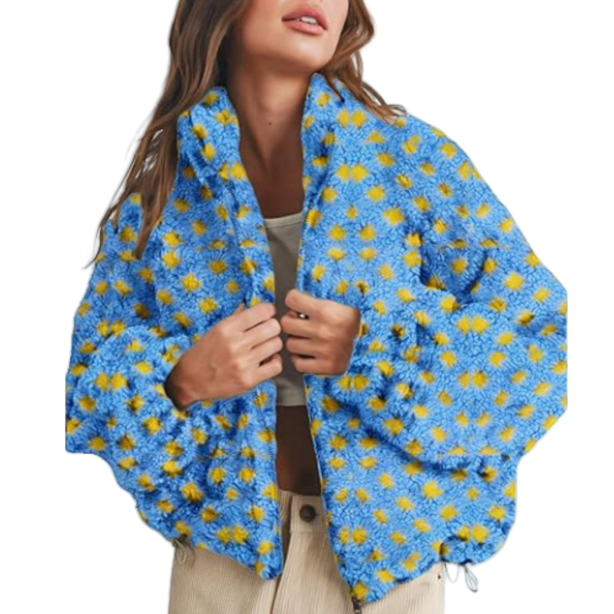 Cozy Check Sherpa Zip Jacket
