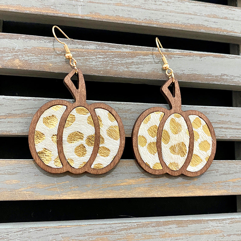 Animal Print Pumpkin Earrings
