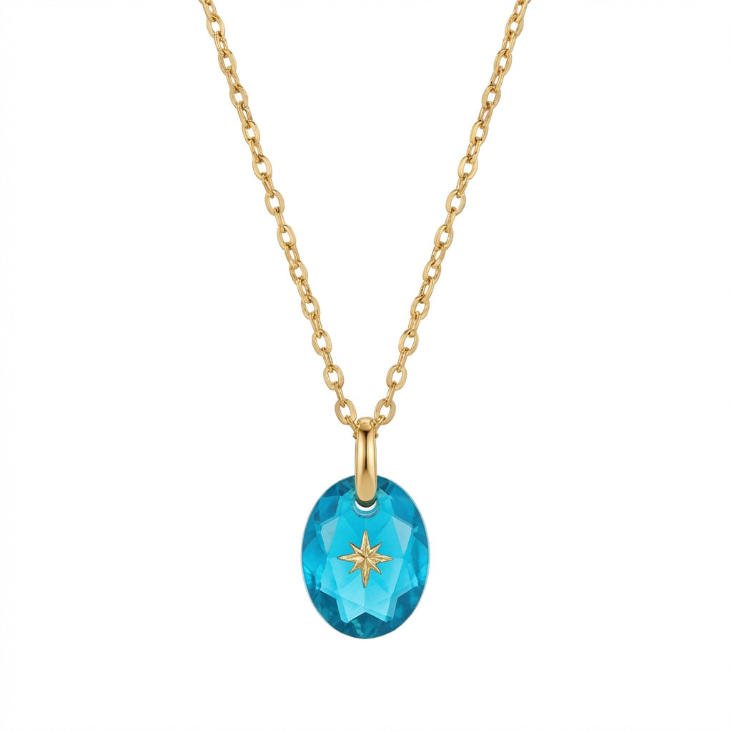 Golden Birthstone Drop Necklace