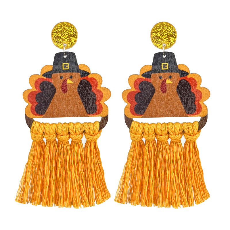 Fall/Thanksgiving Macrame Earrings