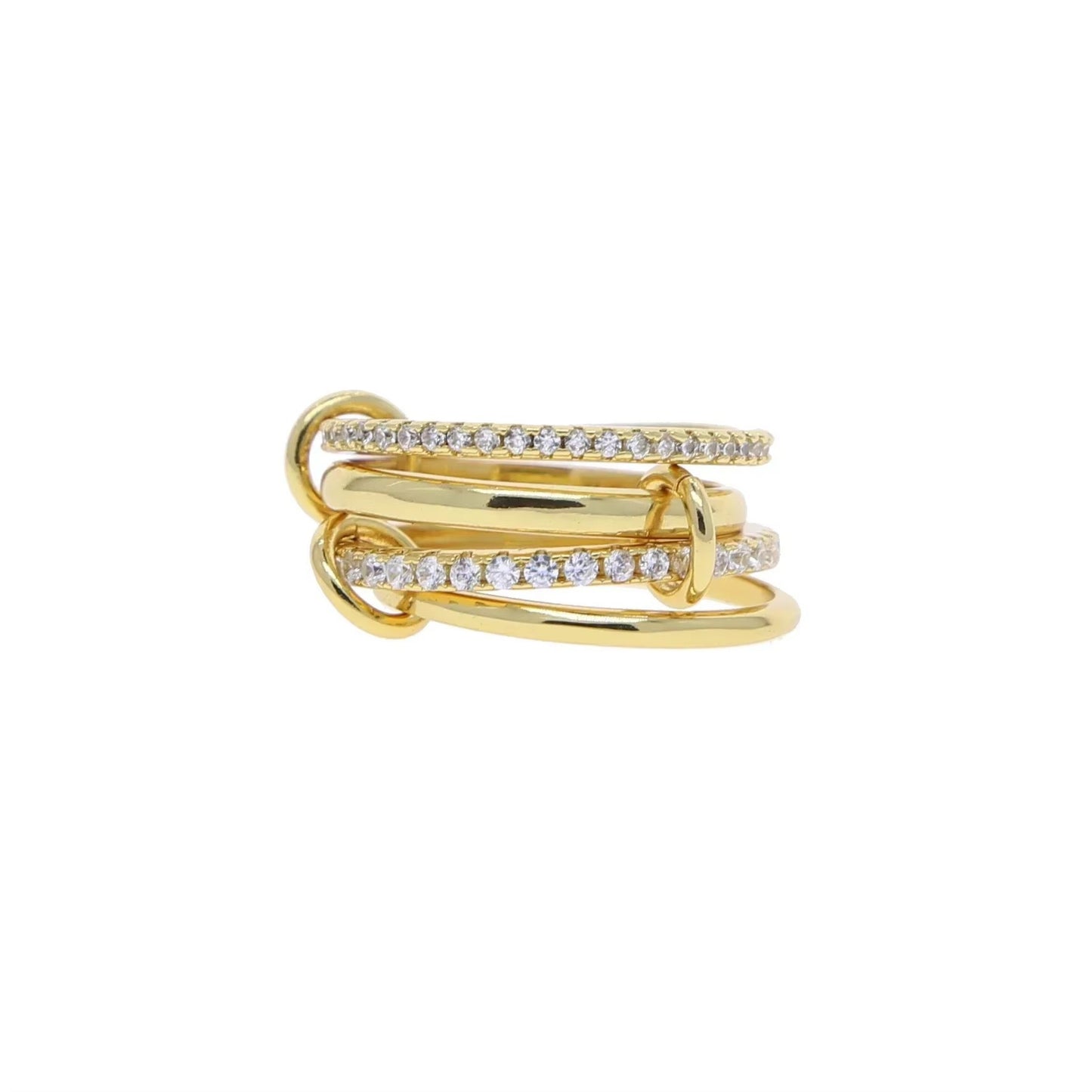 Preorder: Mixed Metal Pavé Link Rings