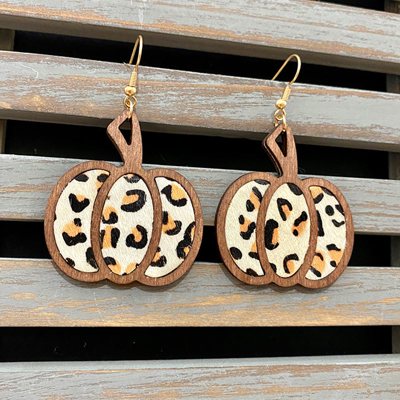 Animal Print Pumpkin Earrings