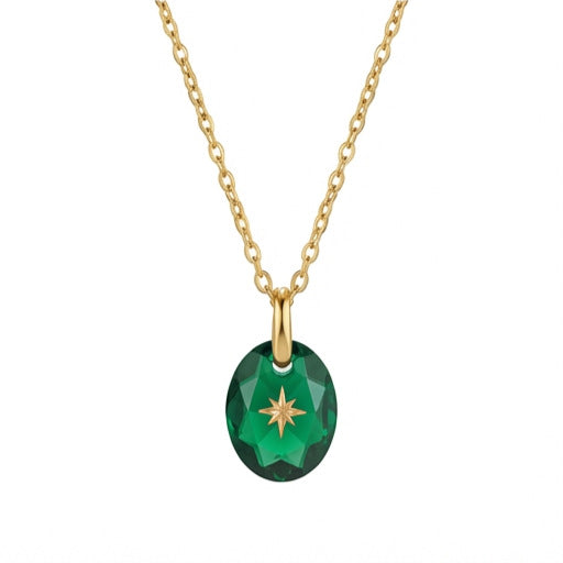 Golden Birthstone Drop Necklace
