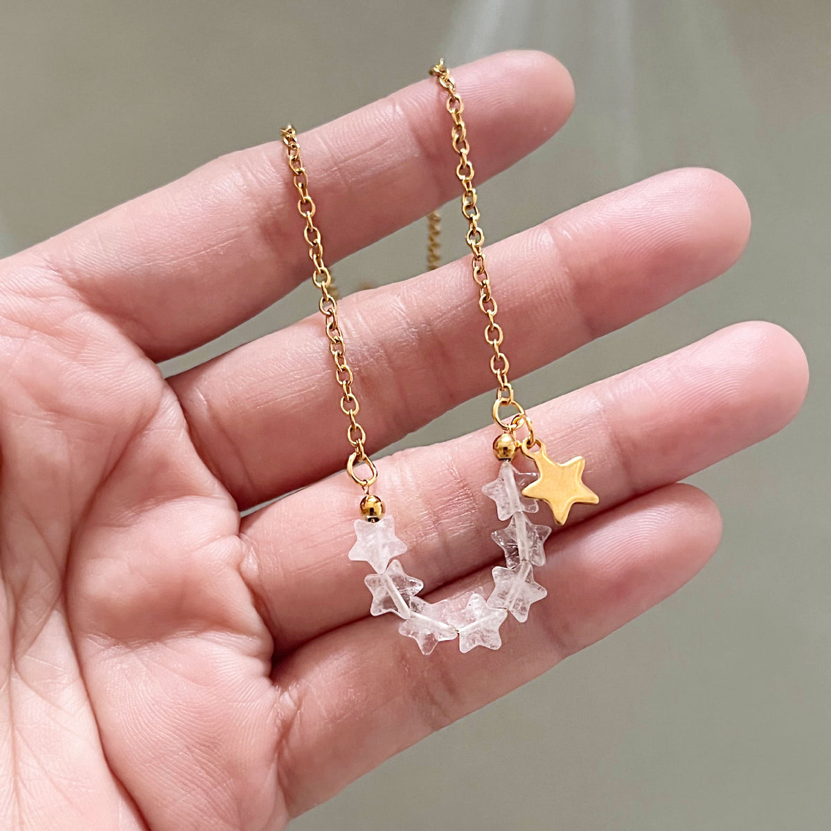Starry Skies Natural Stone Charm Necklace