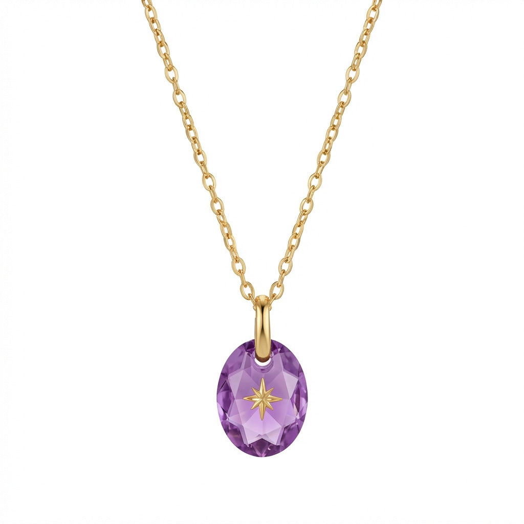 Golden Birthstone Drop Necklace
