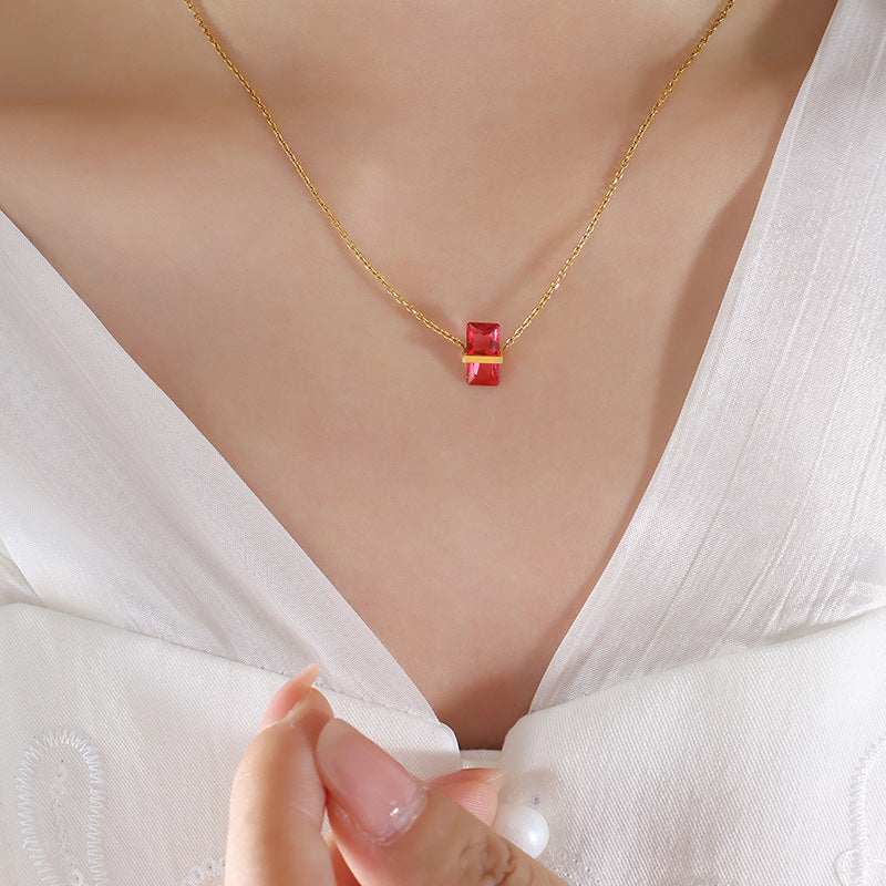 Preorder: Stainless Bezel Birthstone Necklace