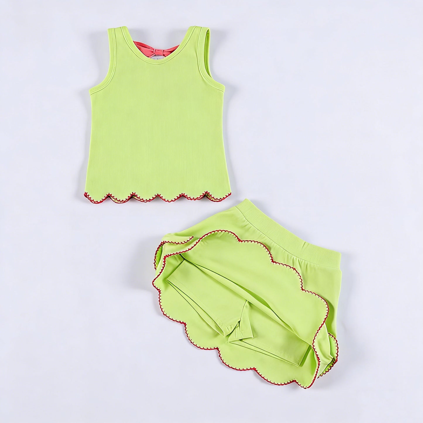 Girls Scallop Edge Activewear Set