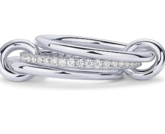 Preorder: Mixed Metal Pavé Link Rings