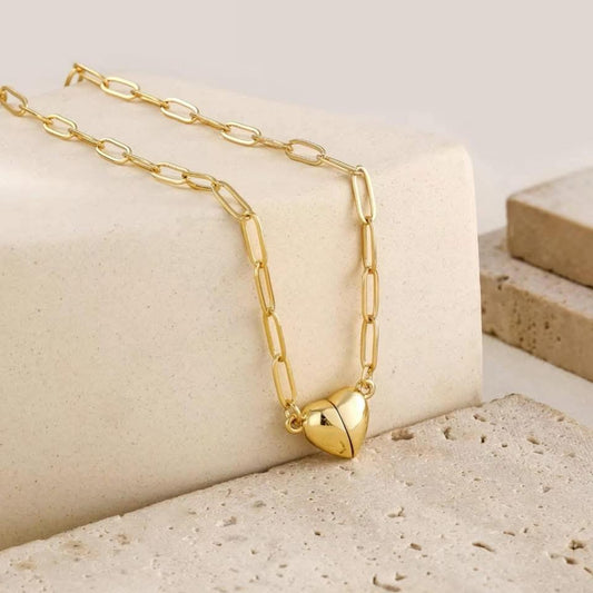 PREORDER: Golden Embrace Magnetic Heart Necklace
