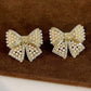 Pearl & Sparkle Bow Studs