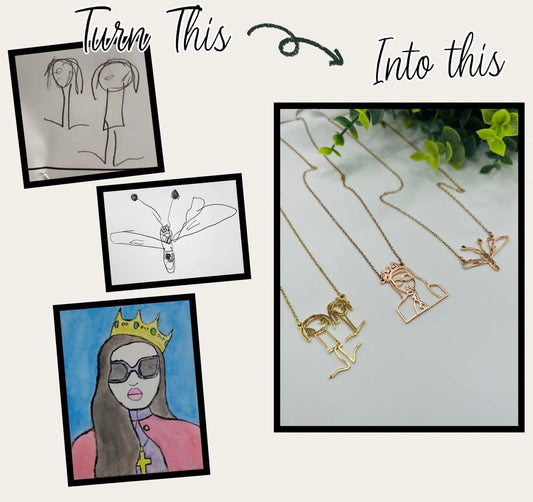 Preorder: Custom Photo Drawing and Handwriting Necklace