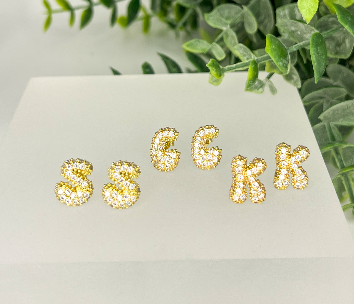 *Bold Initial Bubble Studs*- LETTERS L AND K