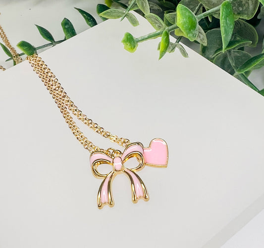 *Sweetheart Bow Layered Necklace*