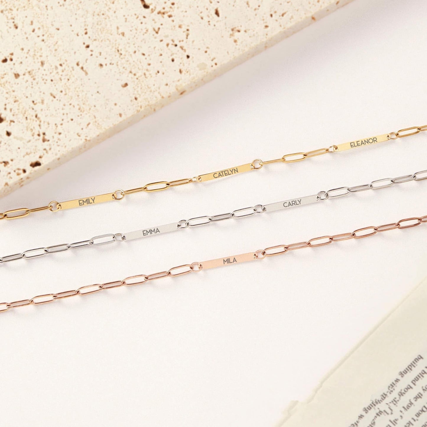 *RERUN: Personalized Name Plate Paperclip Bracelet and Necklace