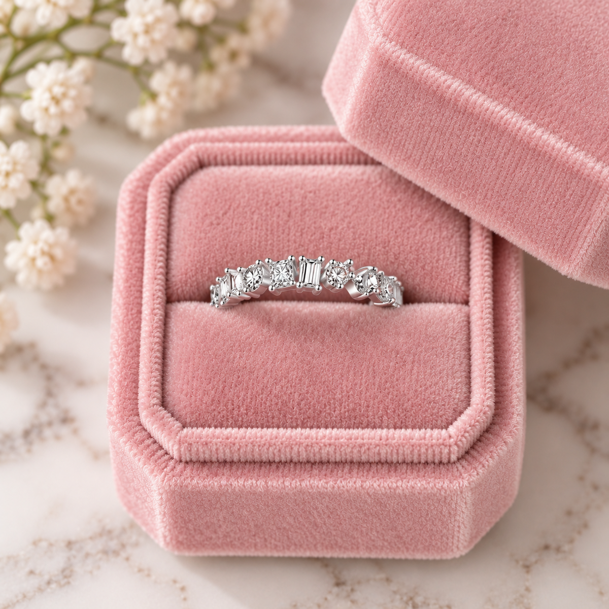 Mixed Cut Eternity Sparkle Ring
