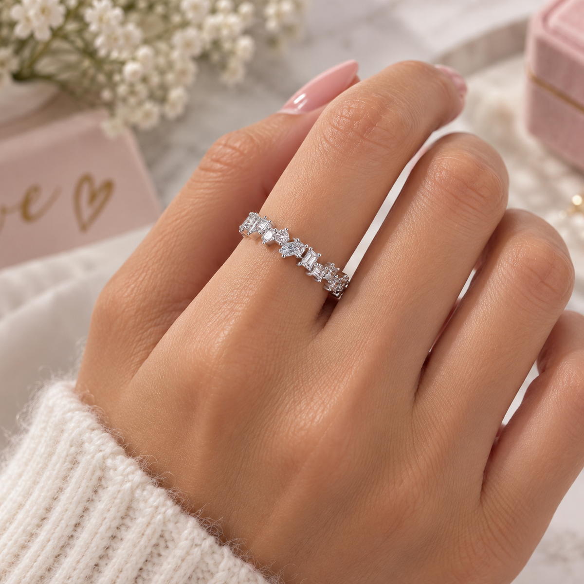 Mixed Cut Eternity Sparkle Ring