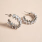 Marquis CZ Stone Hoop Earrings