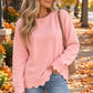 Scalloped Hem Cozy Pullover