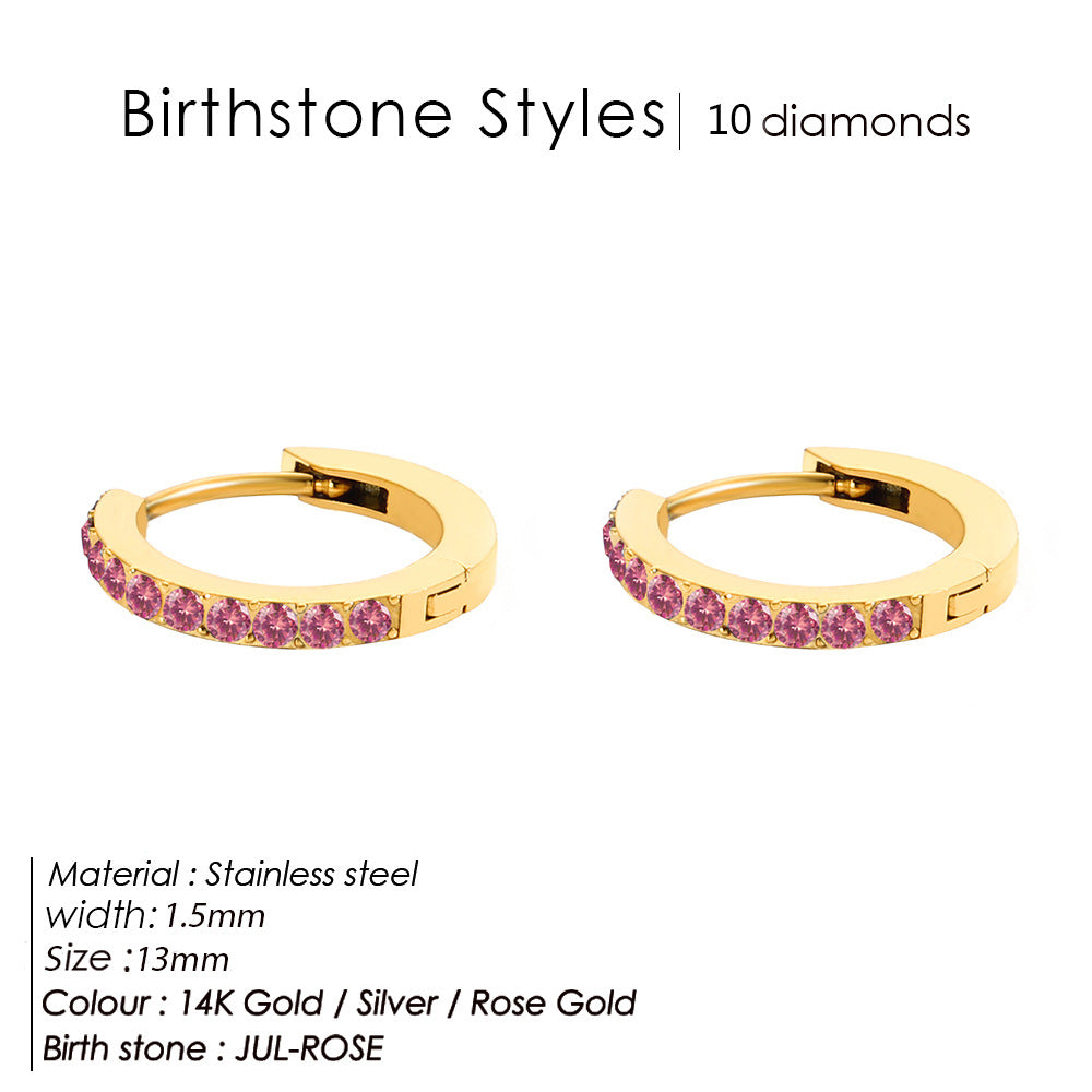 Birthstone Hoops- GOLD SEPTEMBER