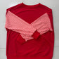 Preorder: Cozy Contrast Gingham Sleeve Pullover