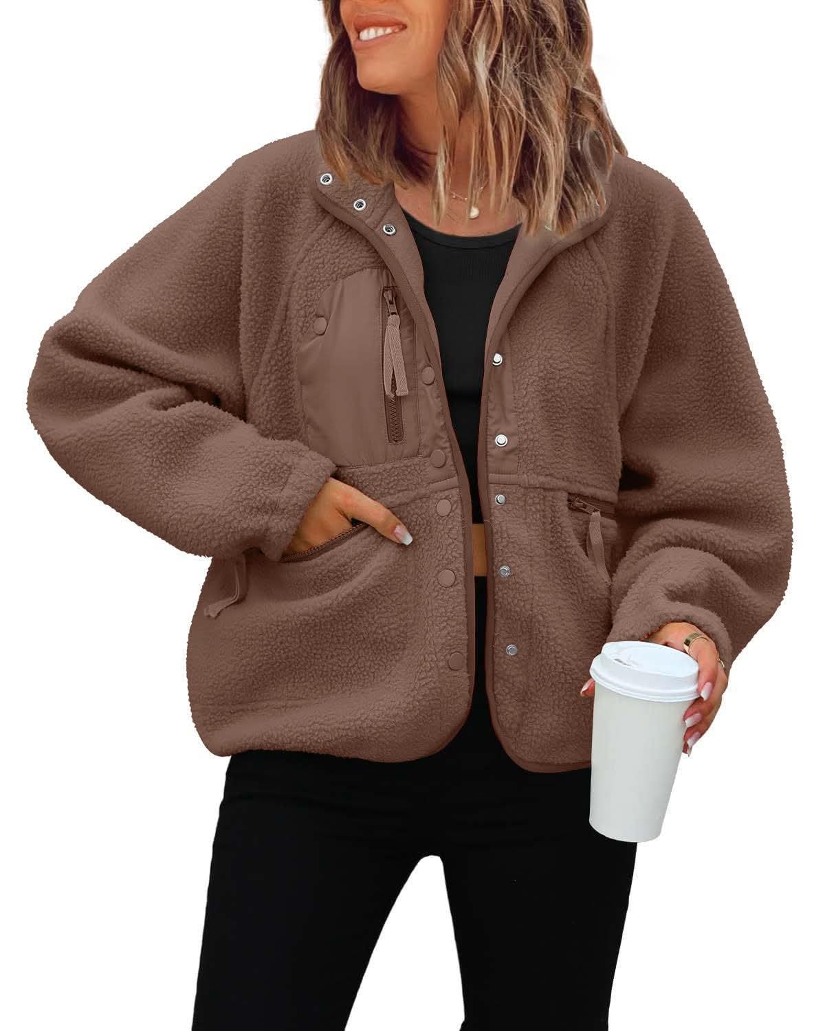 Fleece Button Down Sherpa Jacket