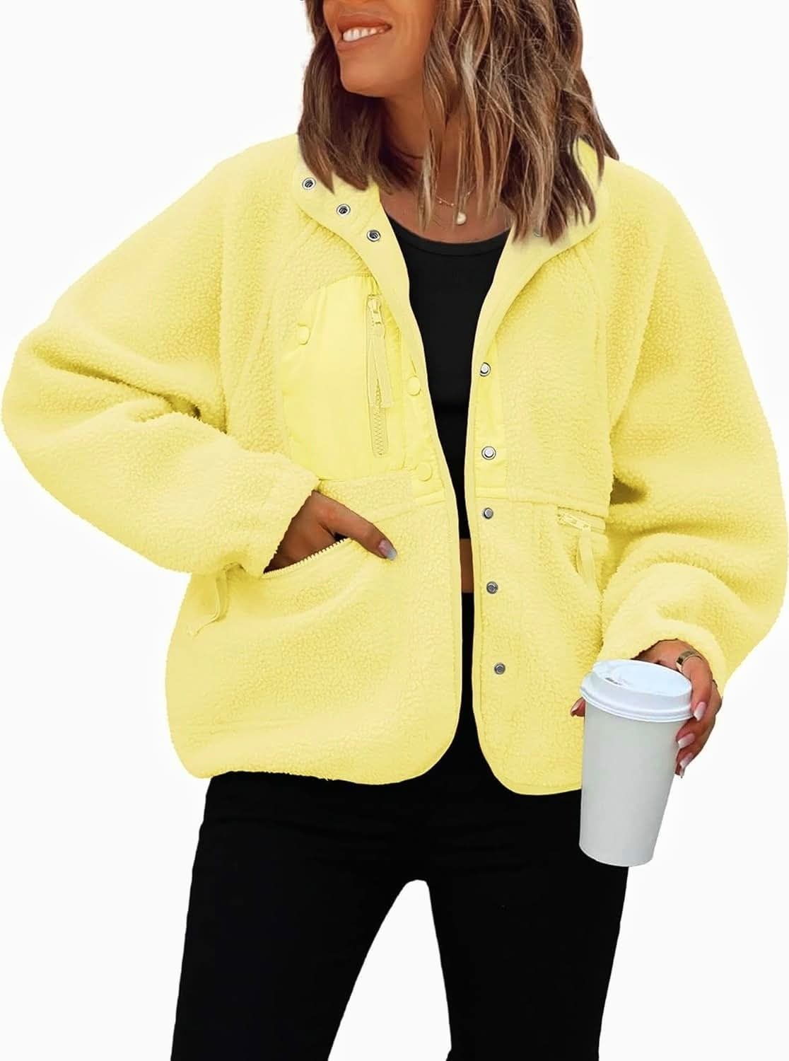 Fleece Button Down Sherpa Jacket
