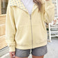 Polka- Dot Zip Up Sweatshirt