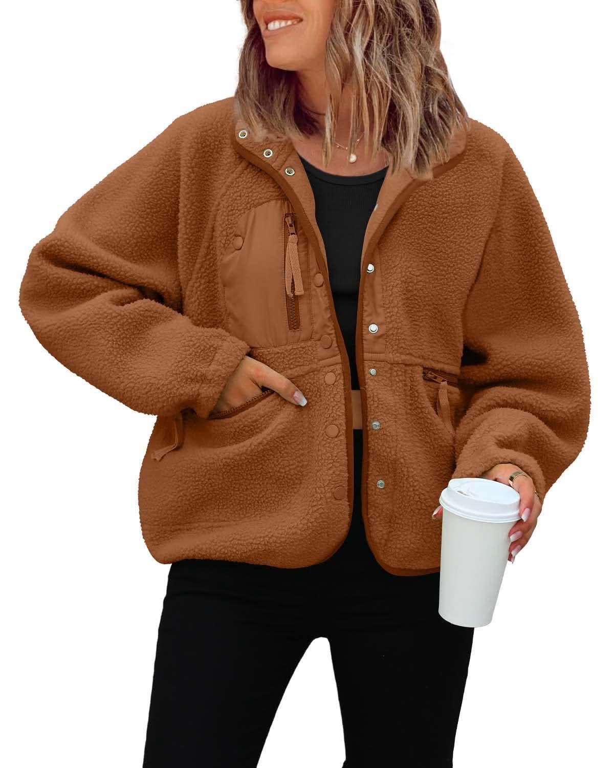 Fleece Button Down Sherpa Jacket